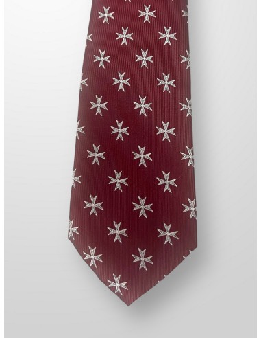 Corbata burdeos con cruz de San Juan
