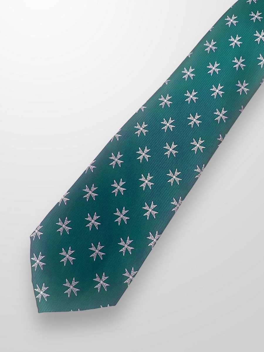 Corbata verde con cruz de San Juan 2