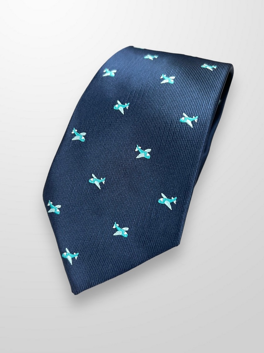 Corbata azul aviones