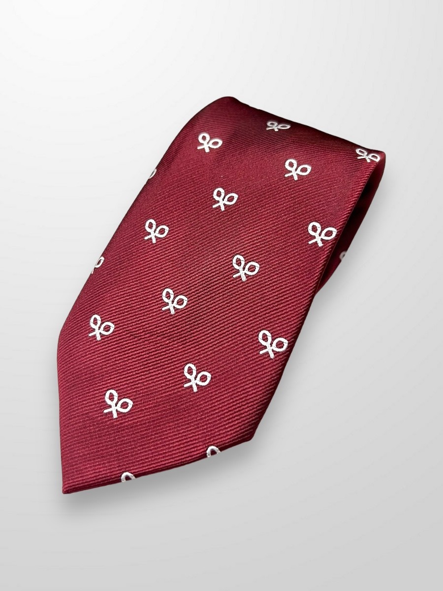 Corbata burdeos con raquetas