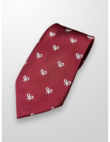 Corbata burdeos con raquetas