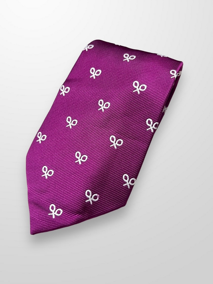 Corbata morada con raquetas