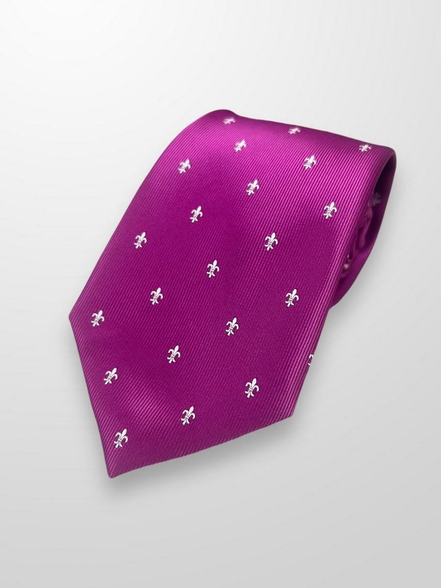 Corbata morada flor de lis