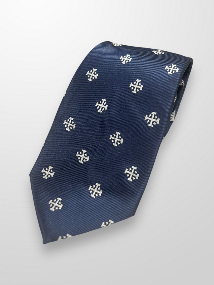 Corbata azul con cruz de Jerusalen 2