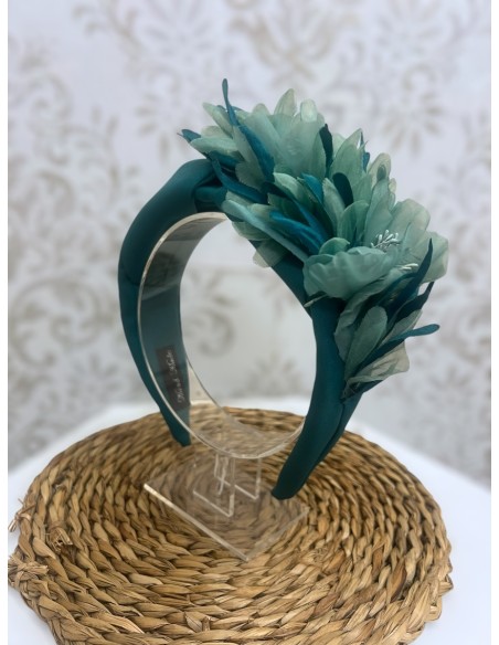 Alquilar diadema petalos verde jade