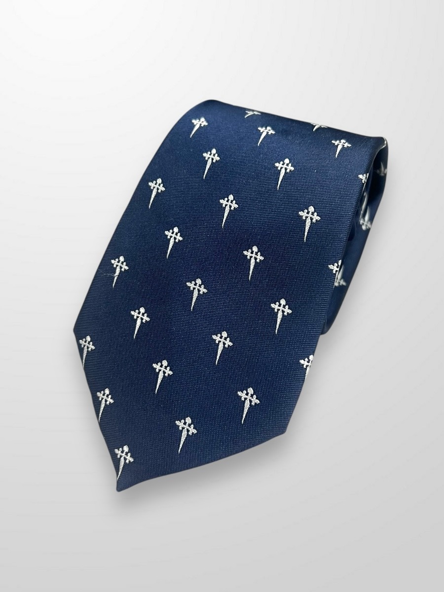 Corbata azul con cruz de Santiago 2