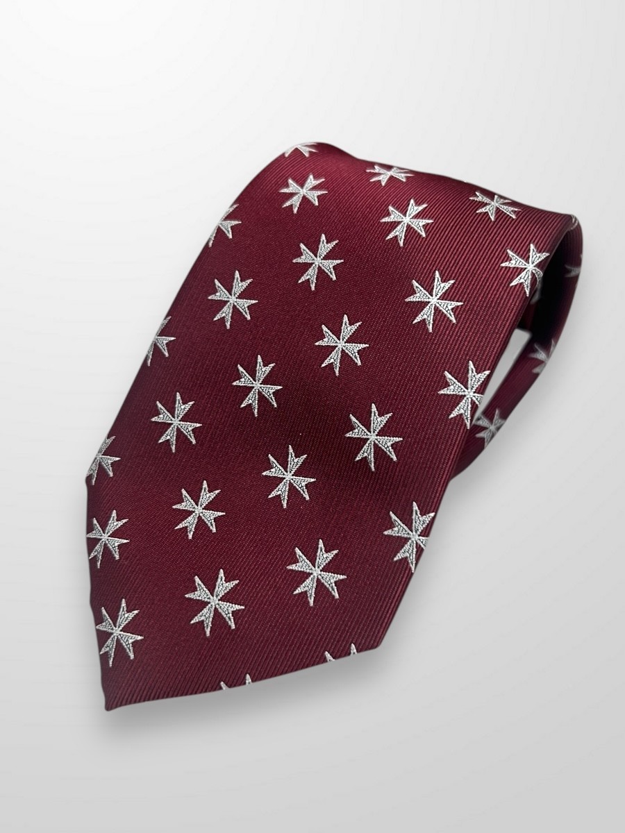 Corbata burdeos con cruz de San Juan
