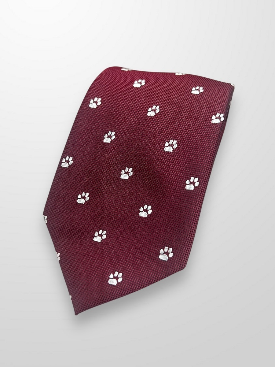 Corbata burdeos huella