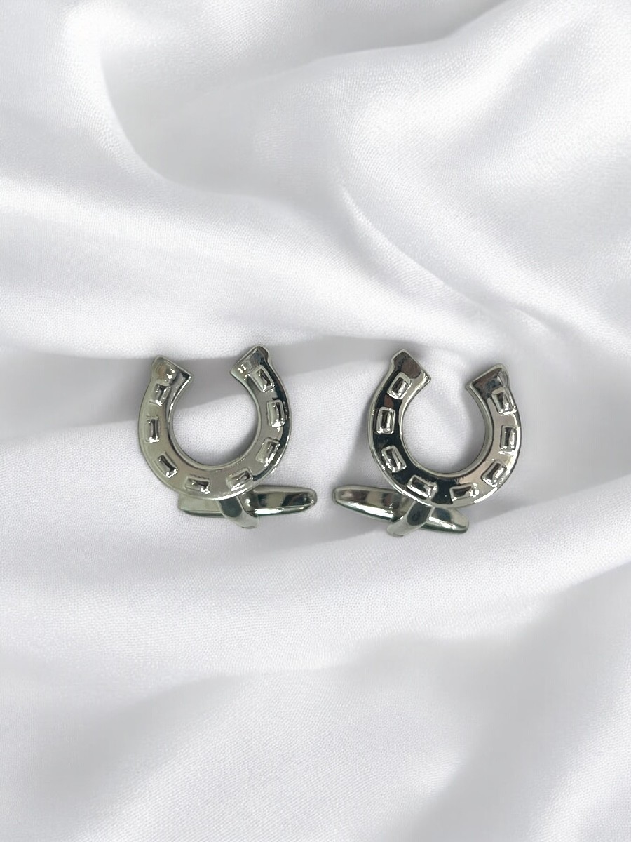Gemelos herraduras plateados