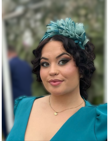 Alquilar diadema petalos verde jade