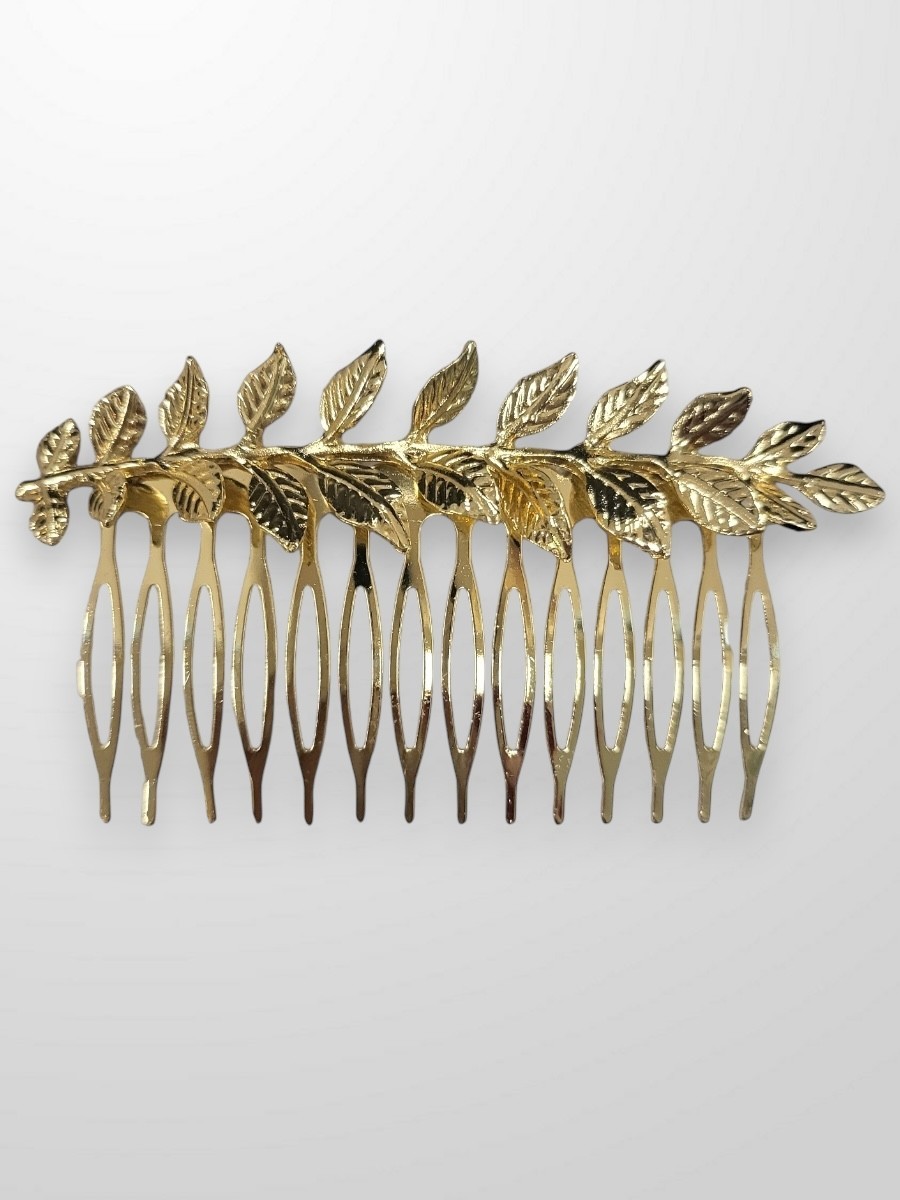 Peinecillo dorado rama de hojas