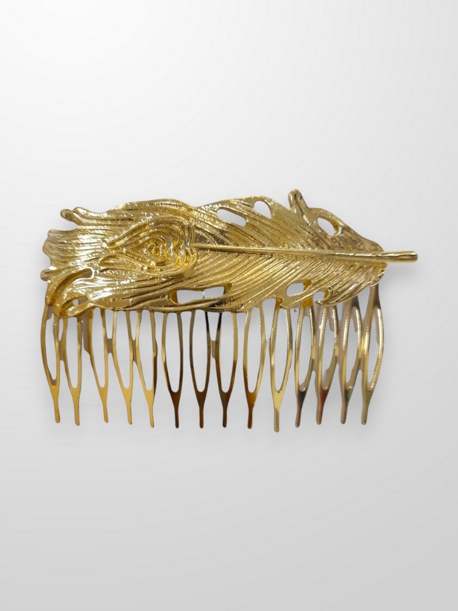 Peinecillo dorado pluma