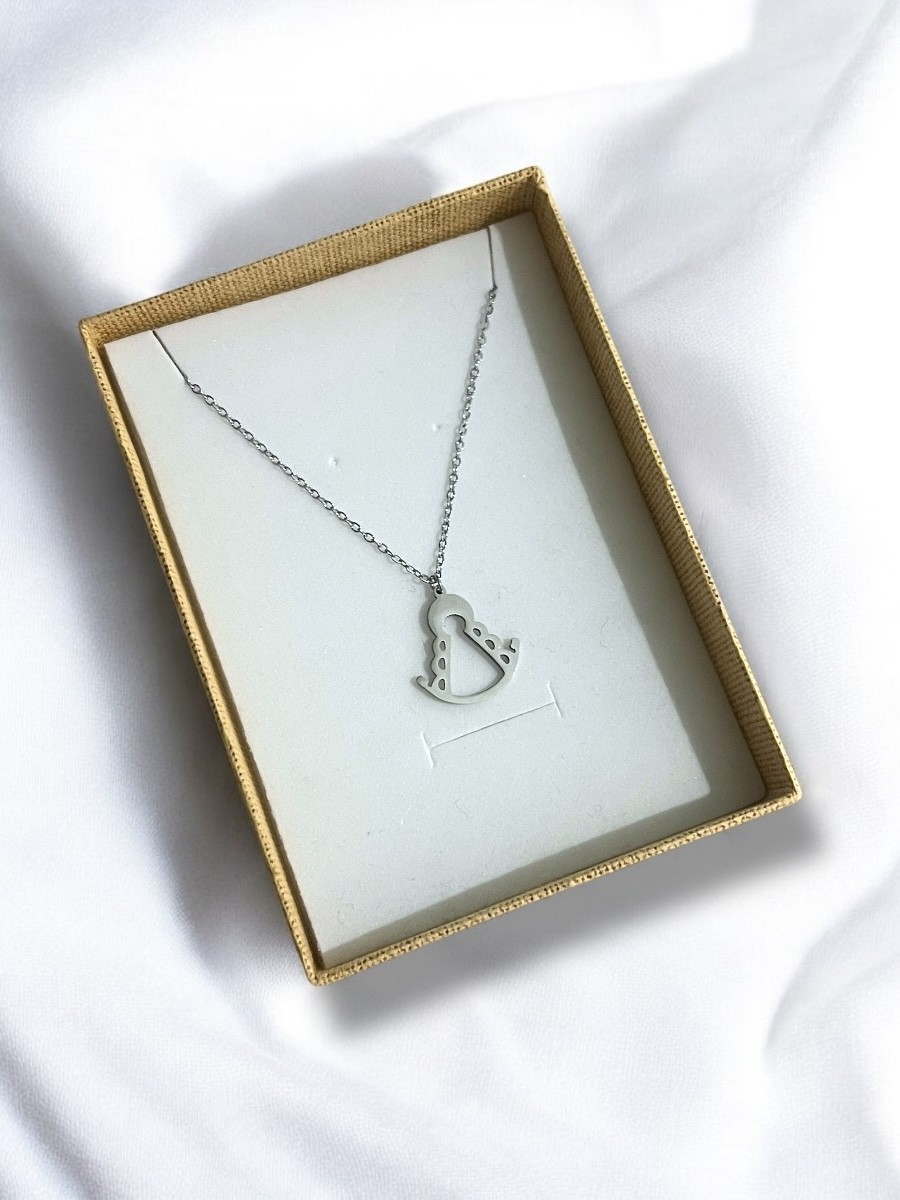 Cadena virgen del Rocio acero plateado