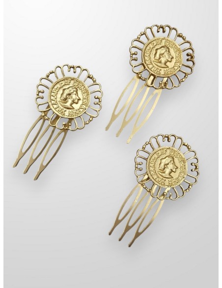 Peinecillo dorado moneda blonda