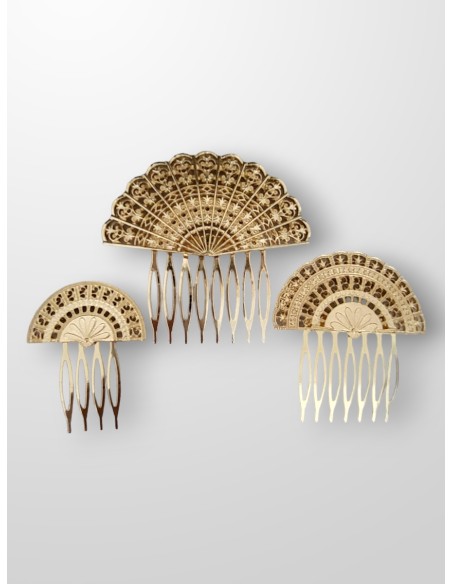 Peinecillo dorado abanico grande
