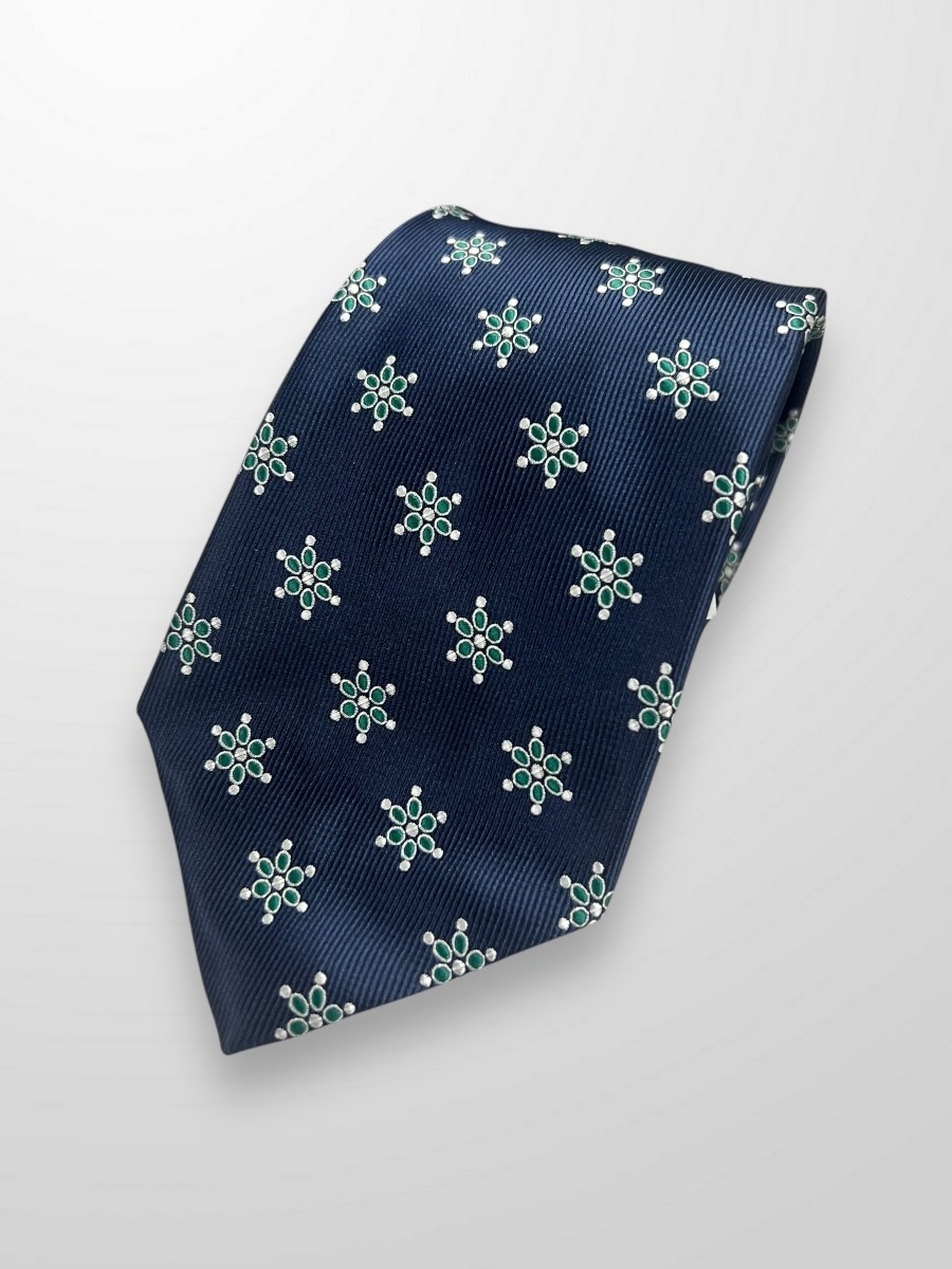Corbata azul mariquillas verdes