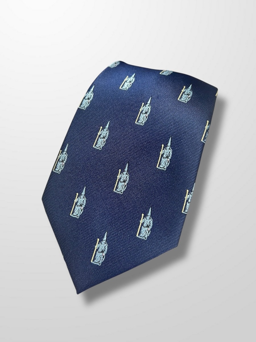 Corbata azul con penitentes de cola