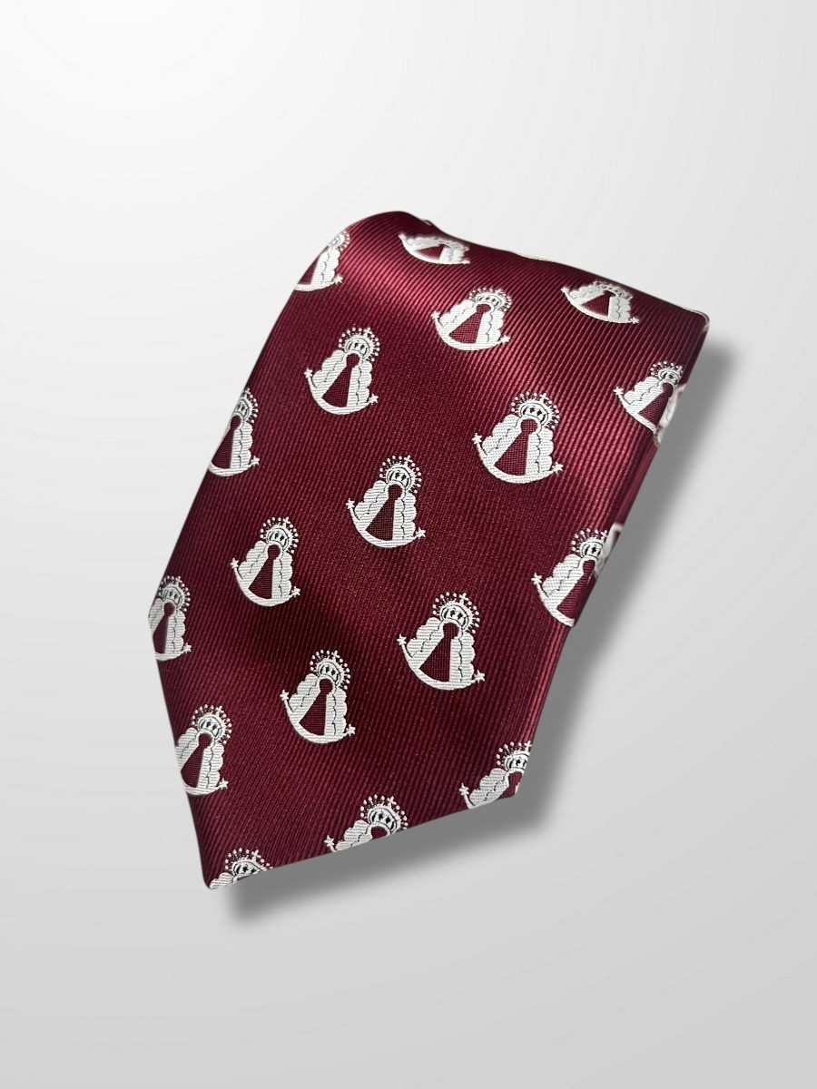 Corbata burdeos virgen del Rocio