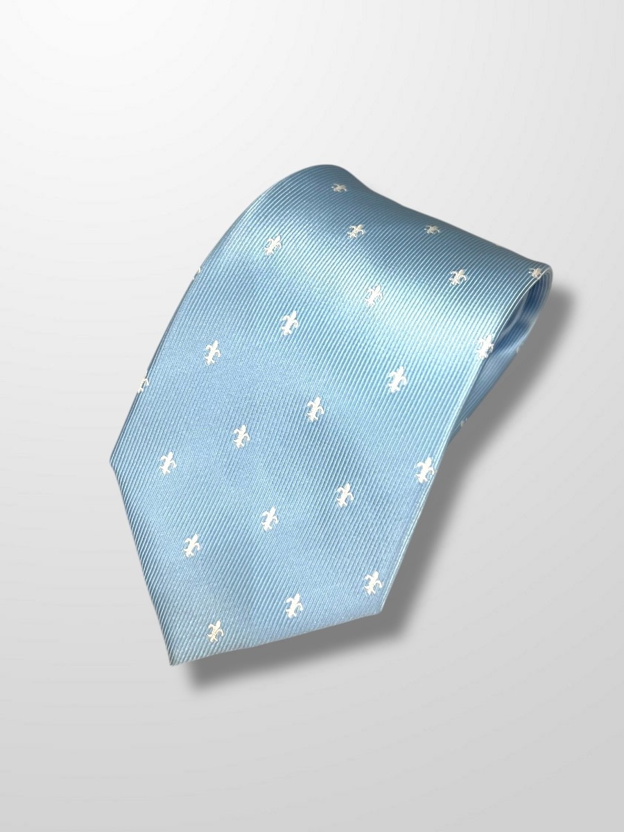 Corbata celeste flor de lis