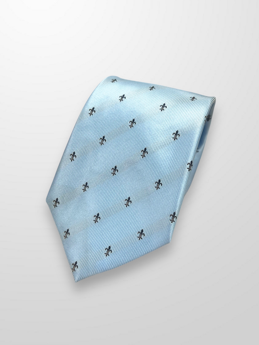 Corbata celeste flor de lis 2