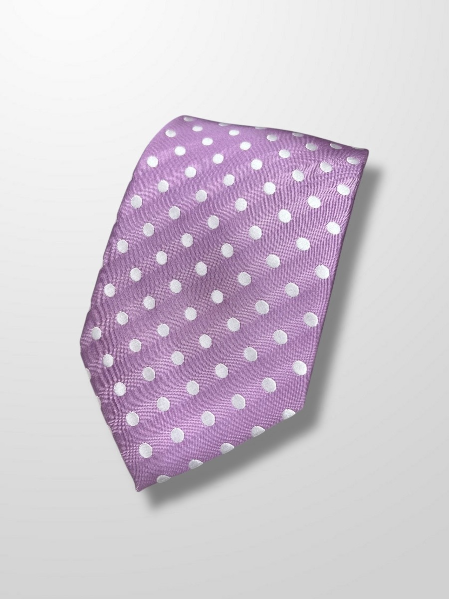 Corbata malva con lunares