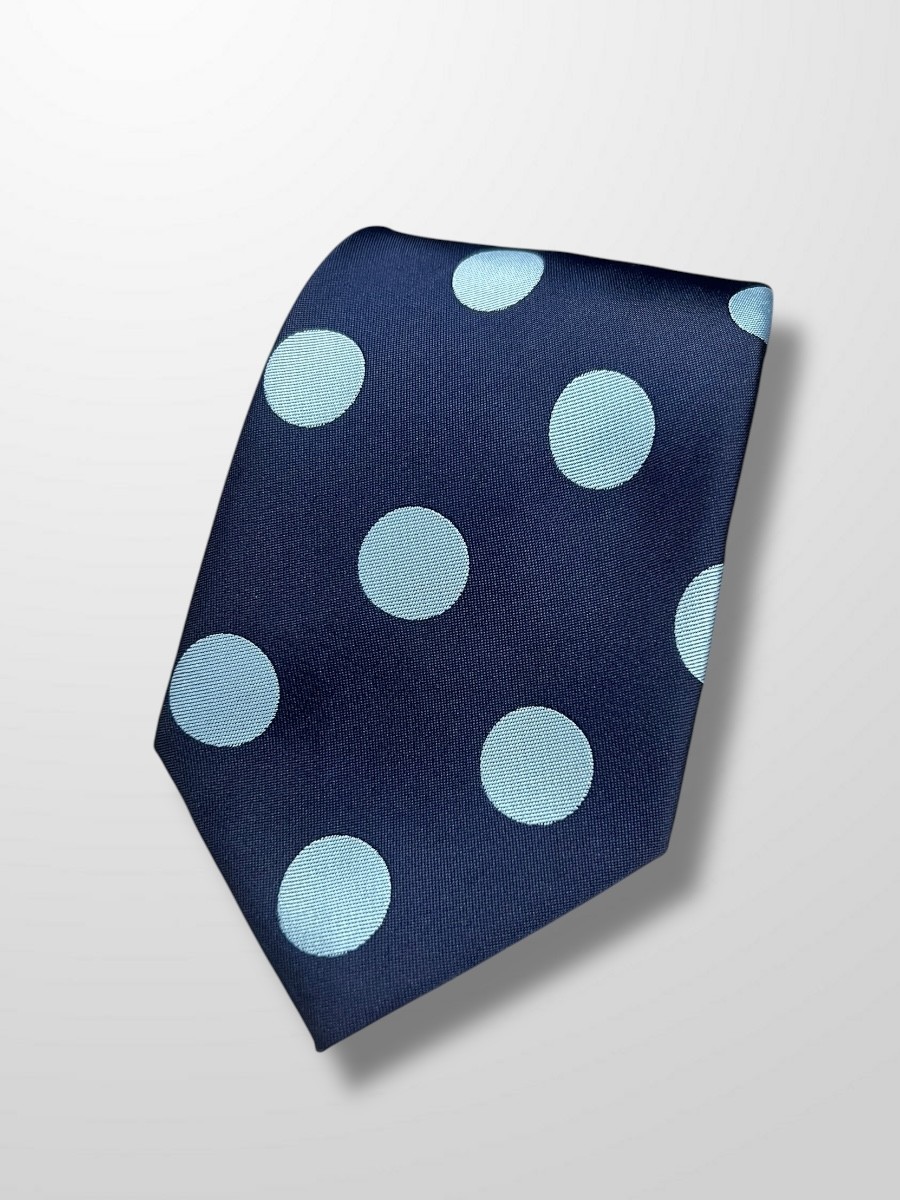 Corbata azul lunares grandes