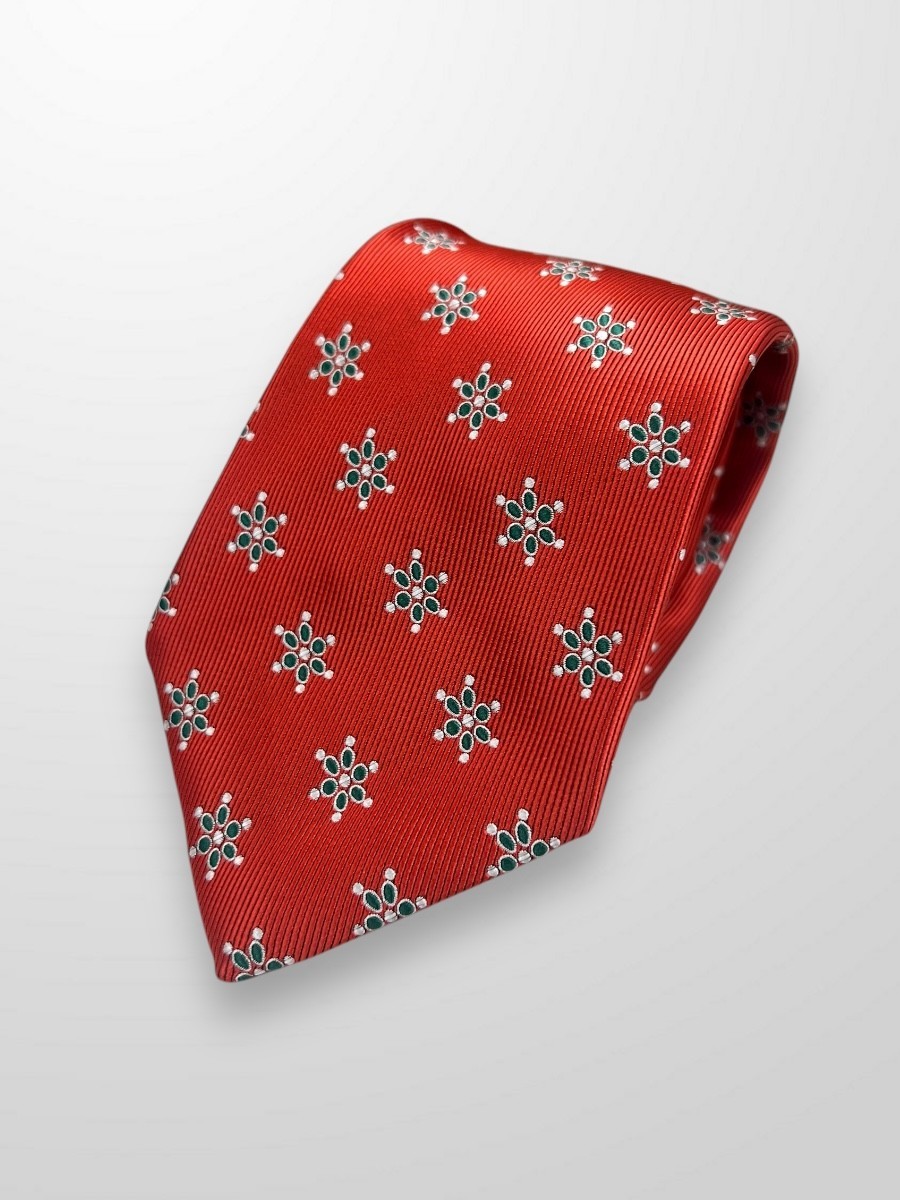 Corbata roja mariquillas verdes