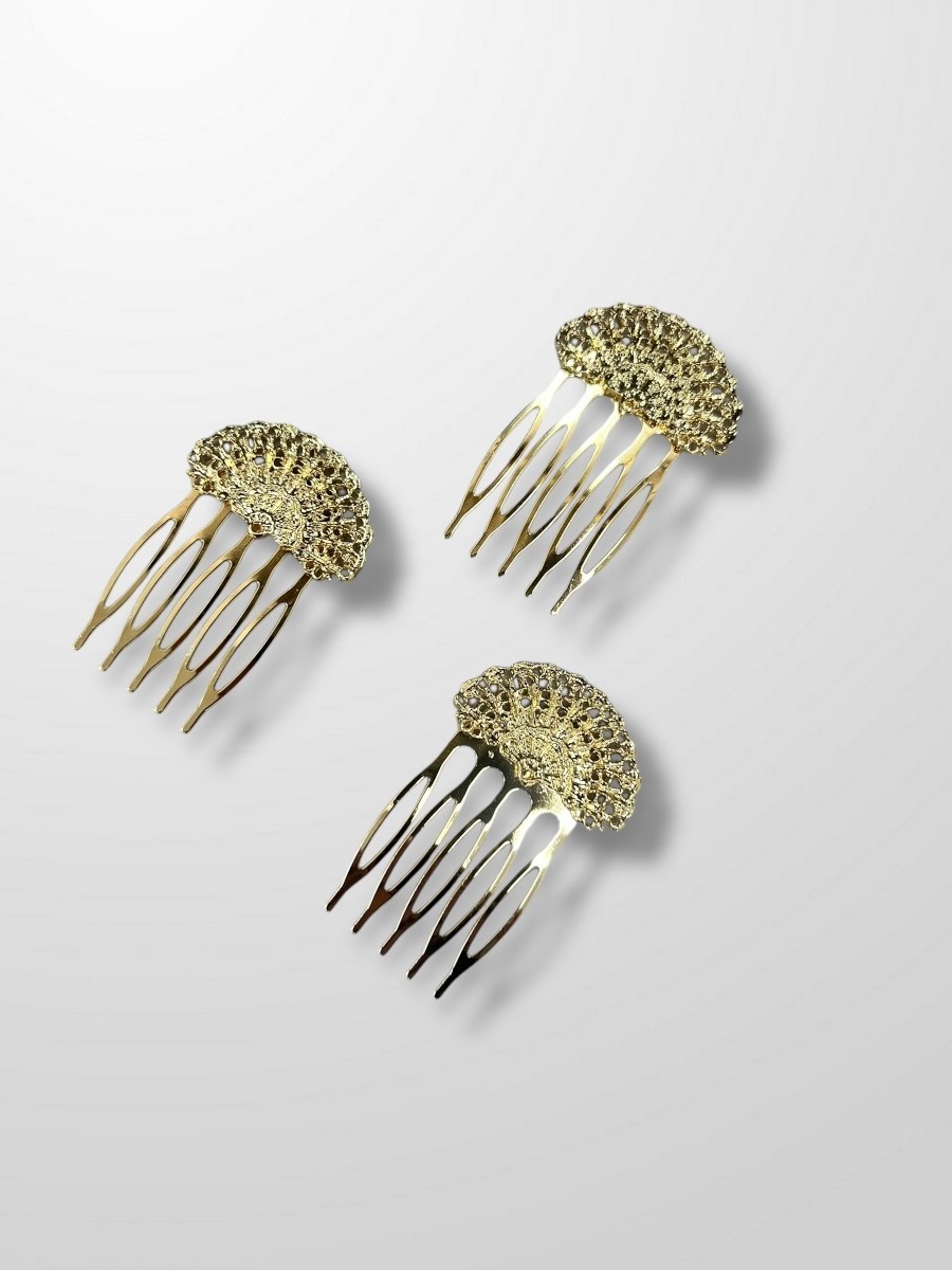 Peinecillo dorado abanico mini 2