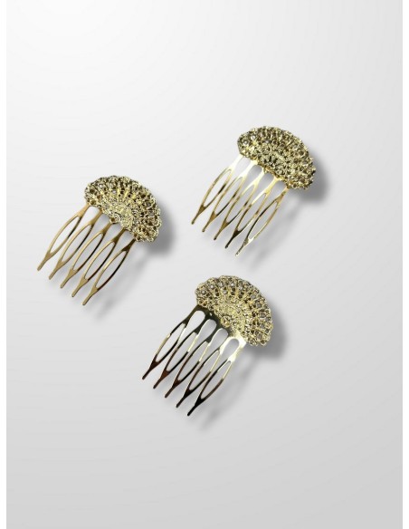 Peinecillo dorado abanico mini