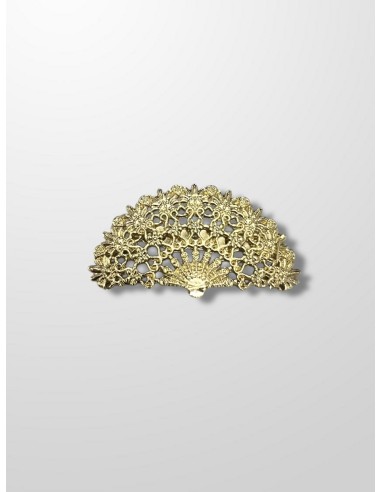 Broche dorado abanico