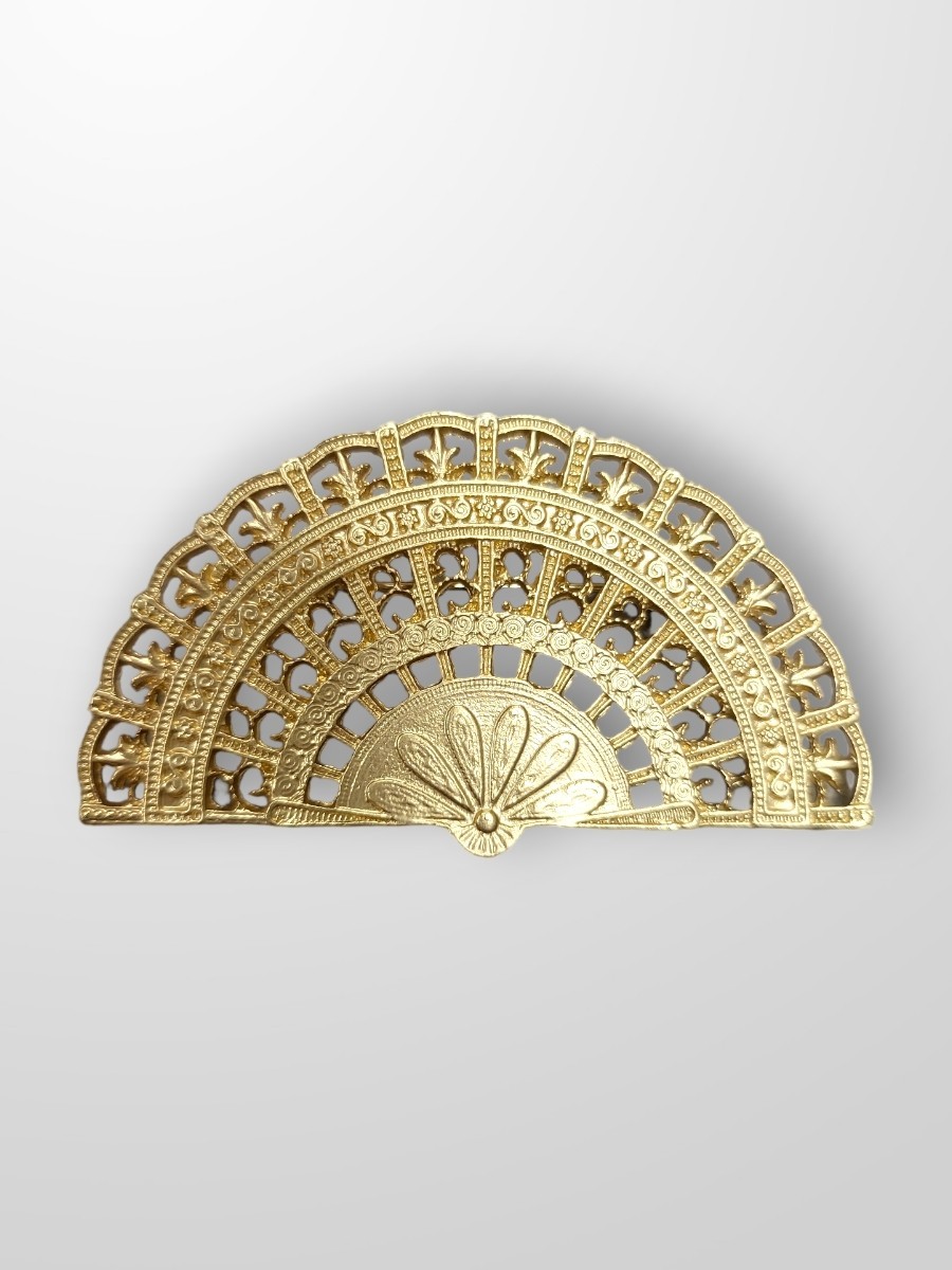 Broche dorado abanico mediano