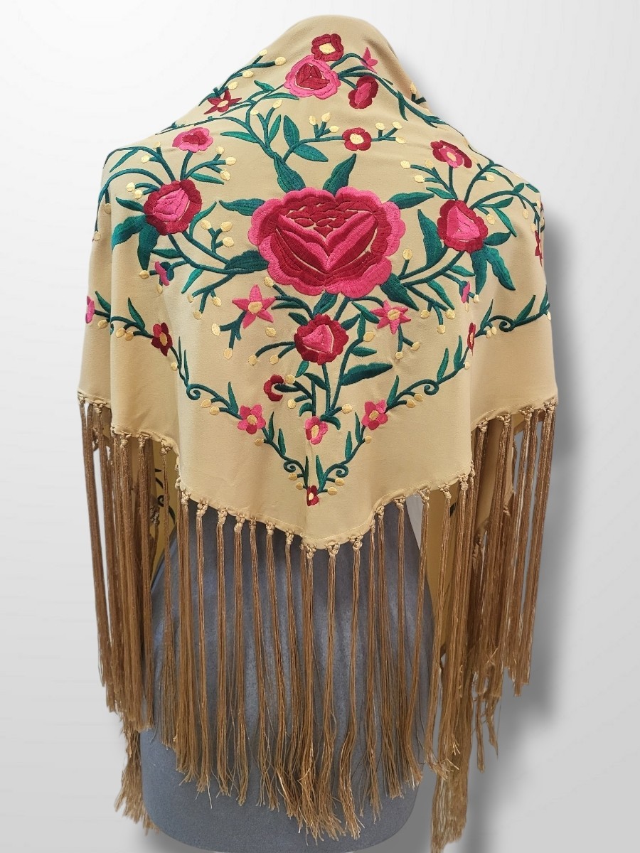 Mantoncillo Nava flores coral