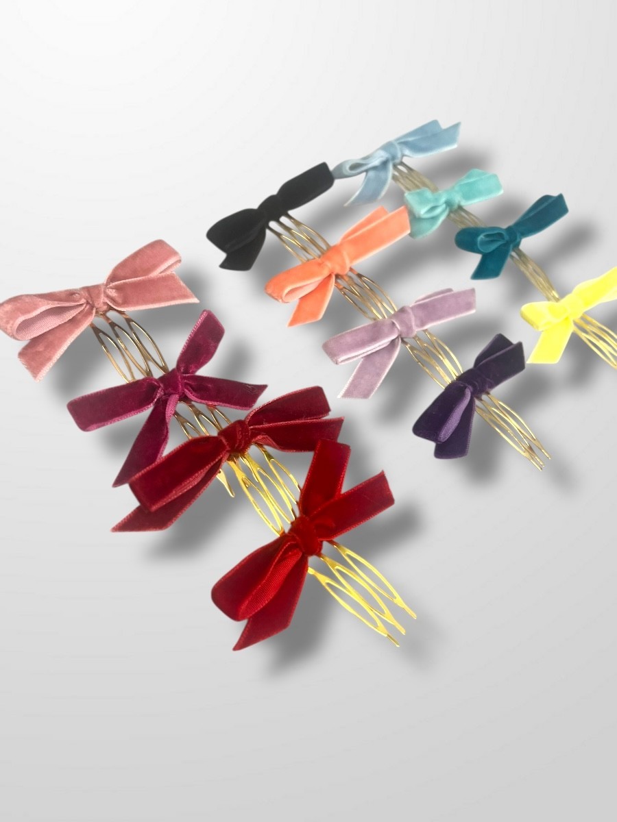 Peinecillos lazos de terciopelo 2