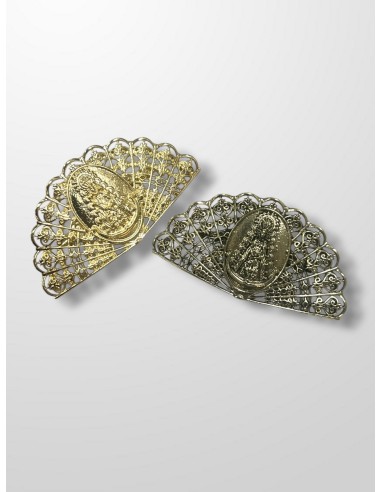 Broche dorado abanico del Rocio grande