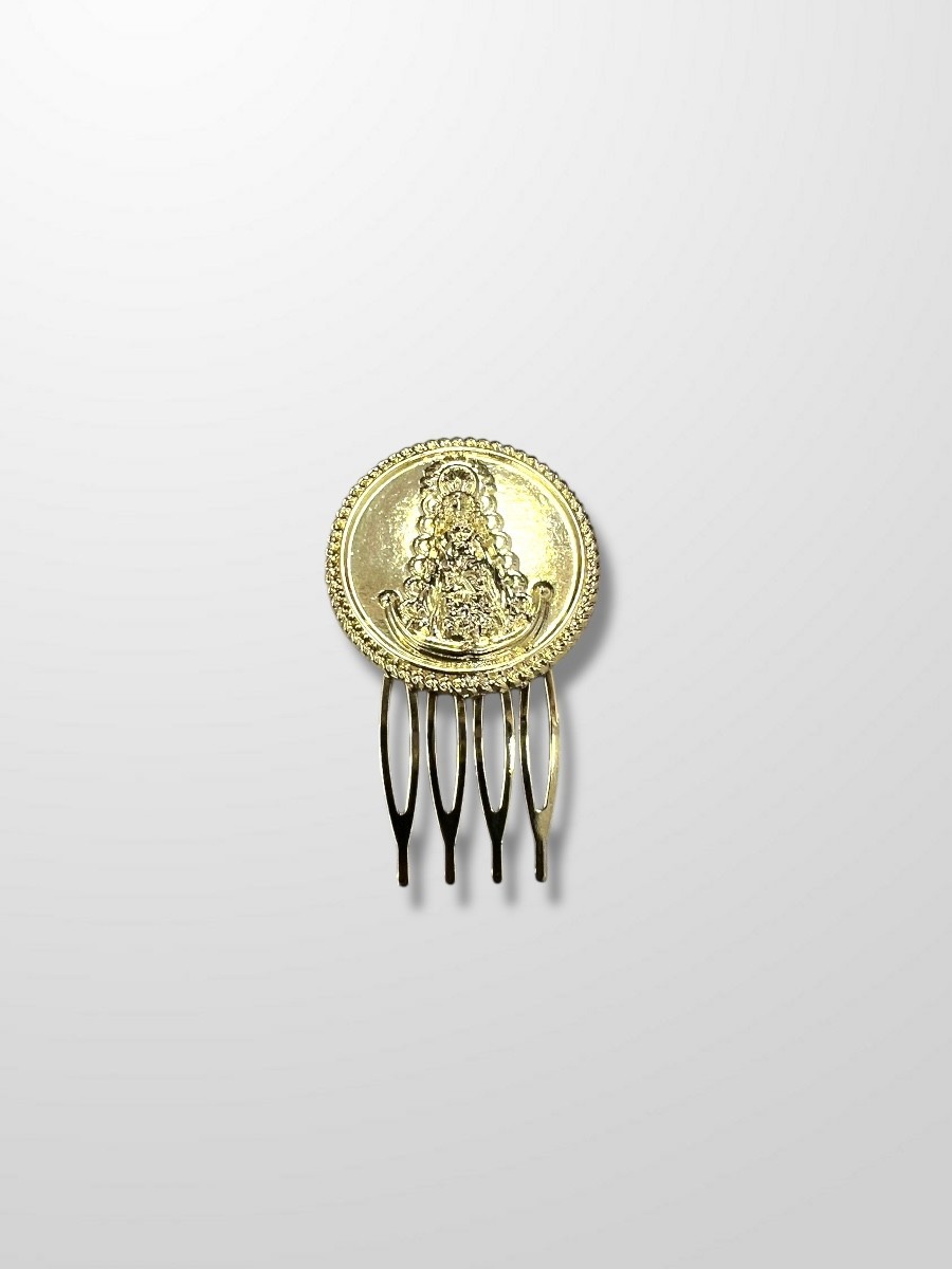 Peinecillo dorado medalla del Rocio