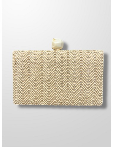 Clutch Rafia piedra