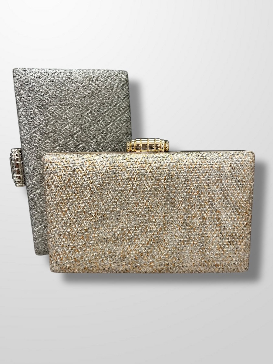 Clutch rafia metalizado