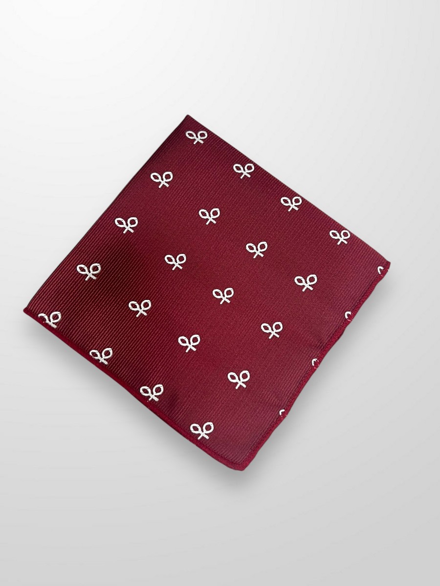 Pañuelo burdeos con raquetas
