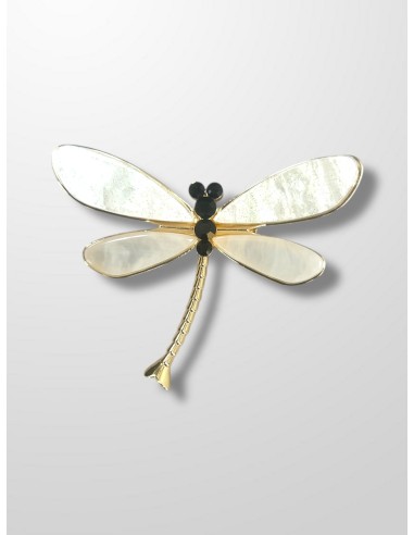 Broche libelula nacar