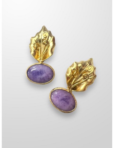 Pendientes hoja y lila