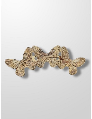Broche dorado tres mariposas