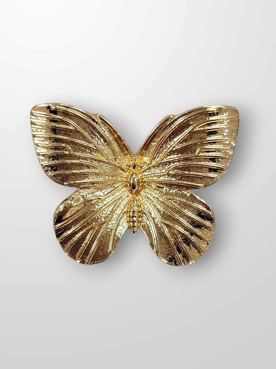 Broche dorado mariposa