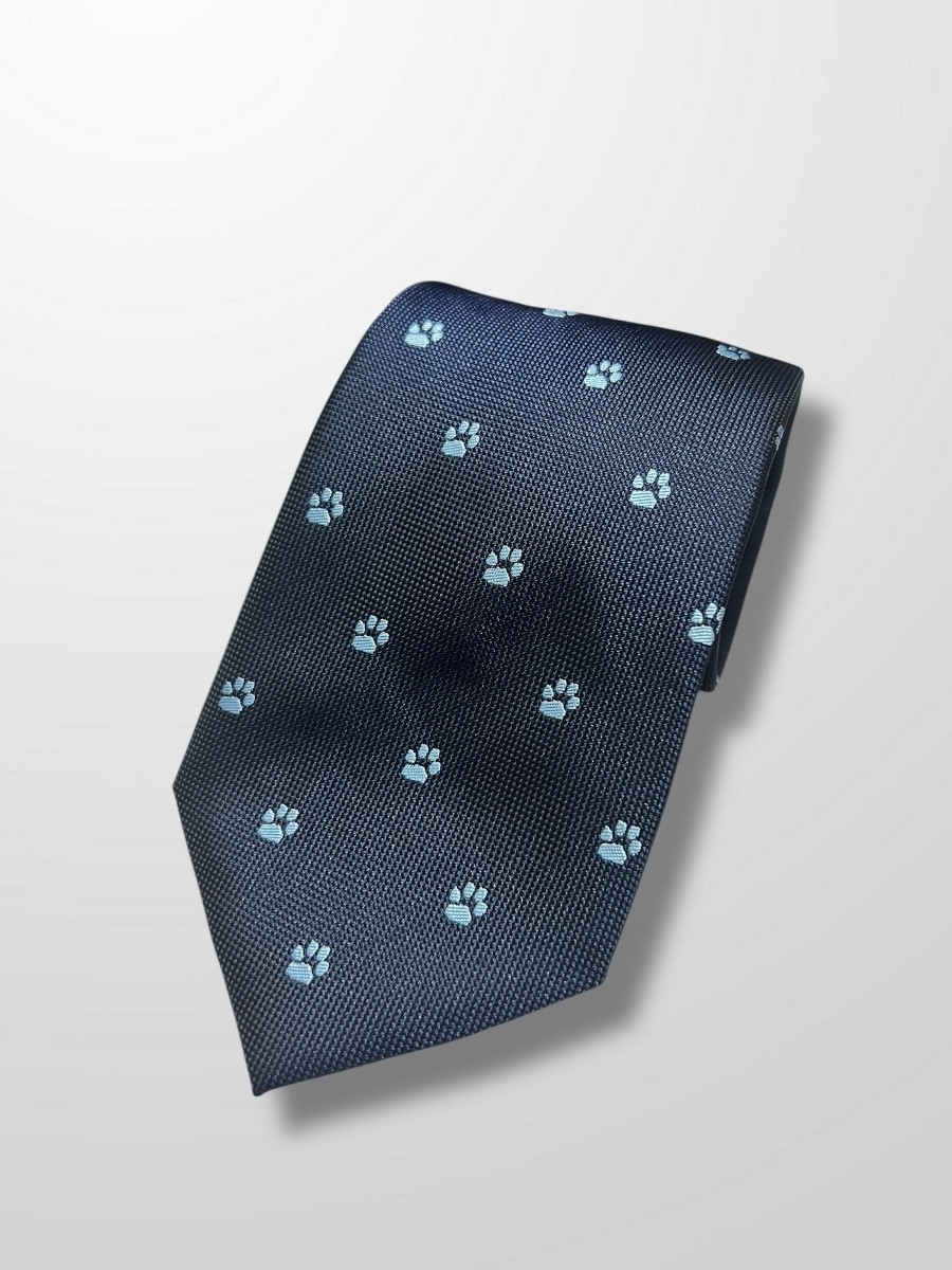 Corbata azul huella