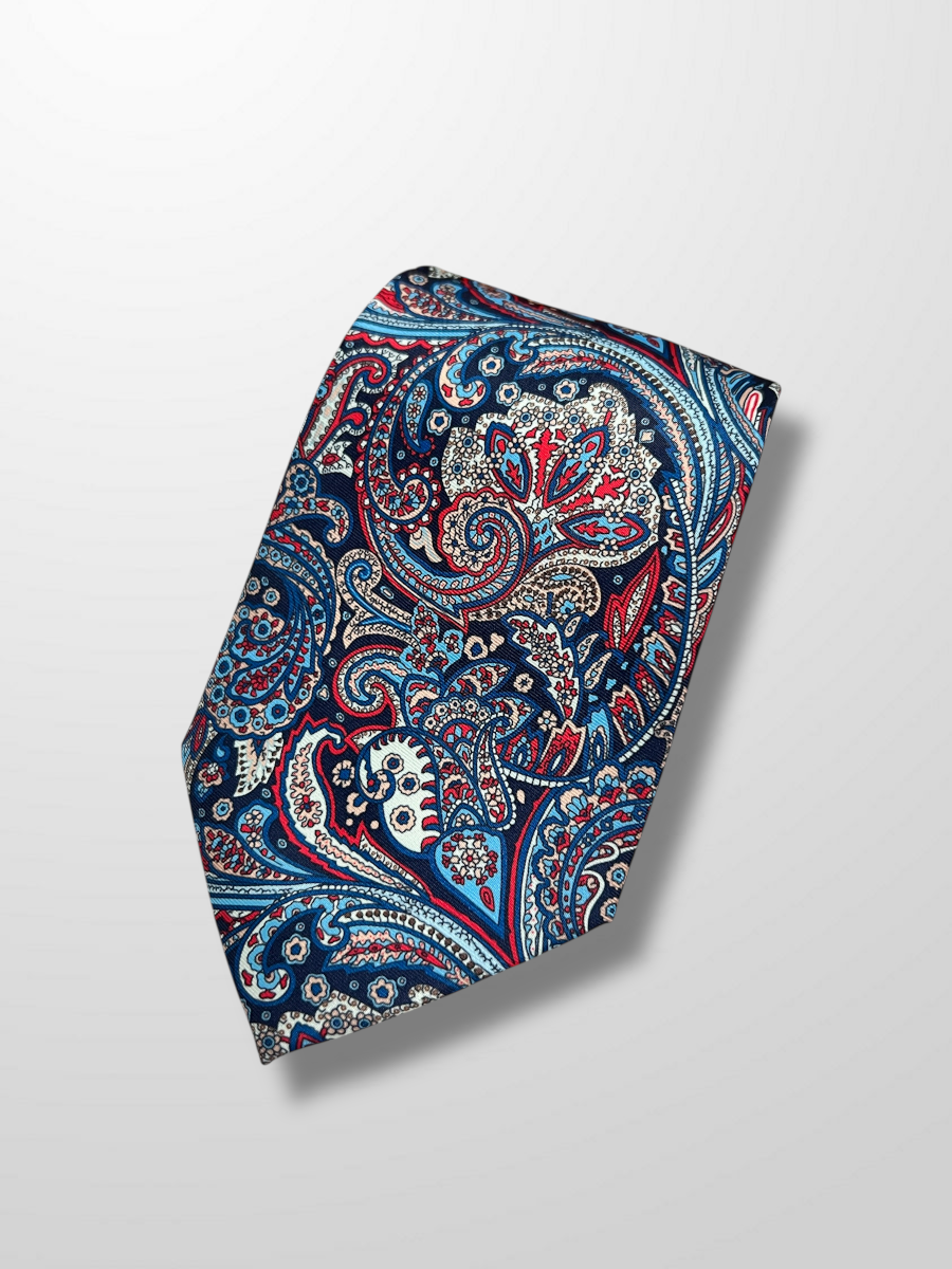 Corbata azul con cachemir