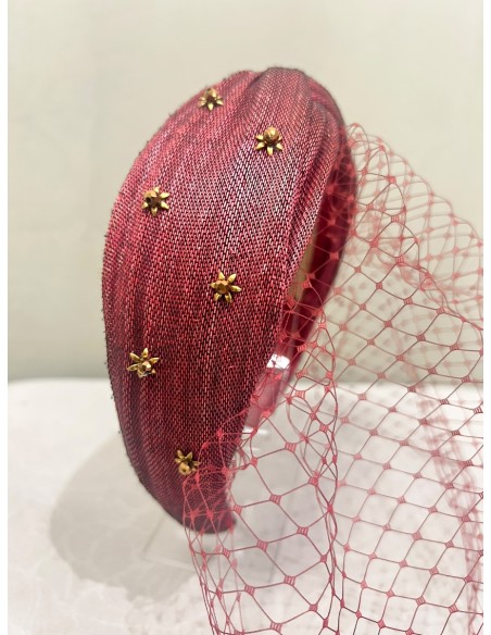 Alquilar diadema burdeos con mini estrellas