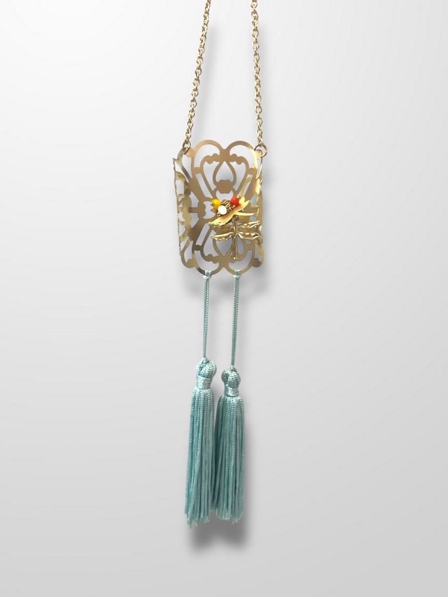 Cuelga abanico con borla