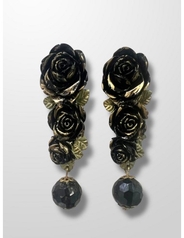 Pendientes Rosas negras