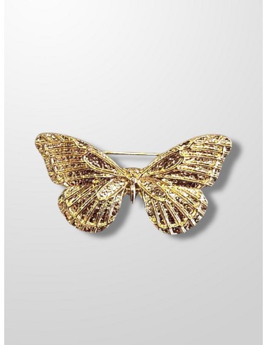 Broche dorado mariposa mediano