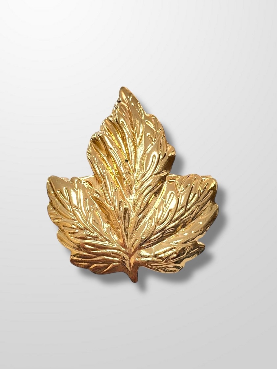Broche dorado hoja de parra