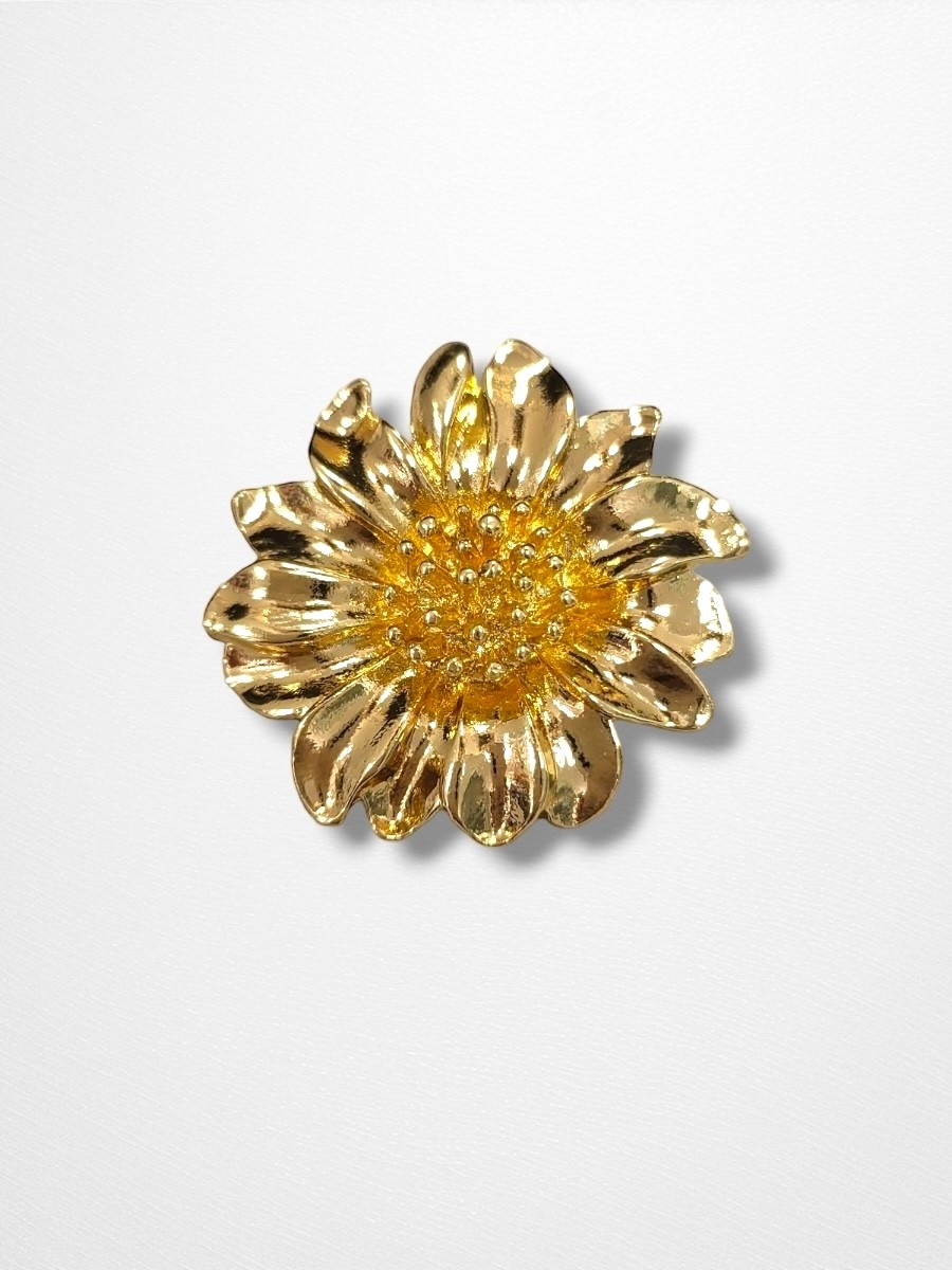 Broche dorado girasol